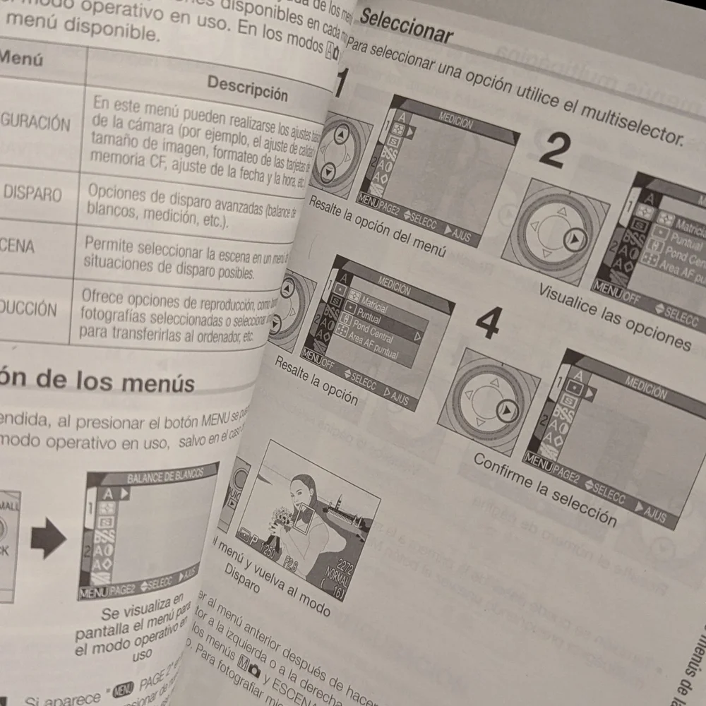 Spanish Nikon Coolpix 4300 Digital Camera Manual Black and White Generalidades